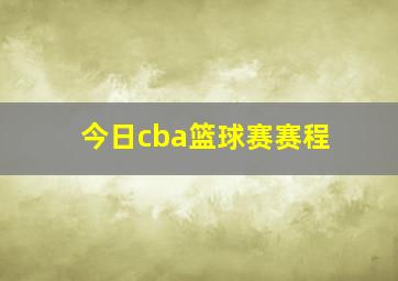 今日cba篮球赛赛程