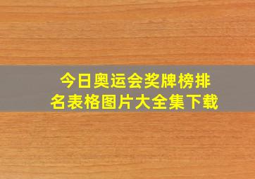 今日奥运会奖牌榜排名表格图片大全集下载