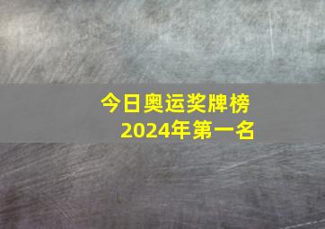 今日奥运奖牌榜2024年第一名