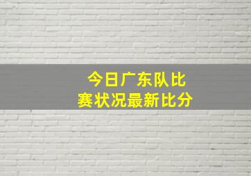 今日广东队比赛状况最新比分