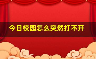 今日校园怎么突然打不开