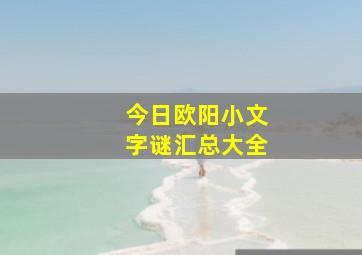 今日欧阳小文字谜汇总大全