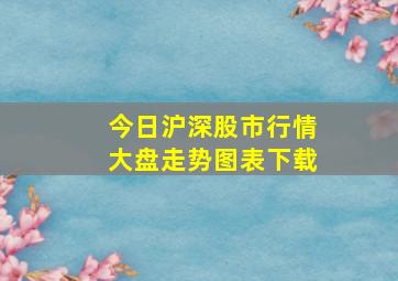 今日沪深股市行情大盘走势图表下载