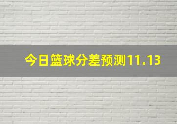 今日篮球分差预测11.13