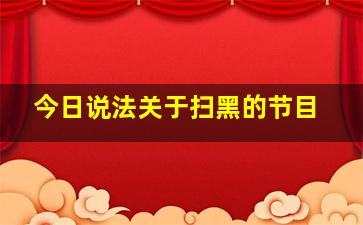 今日说法关于扫黑的节目