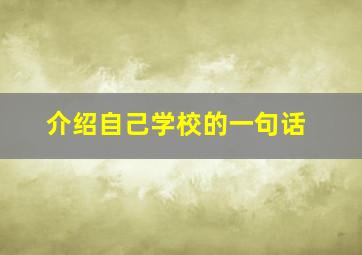 介绍自己学校的一句话