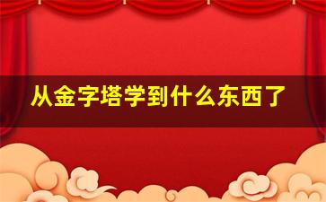 从金字塔学到什么东西了