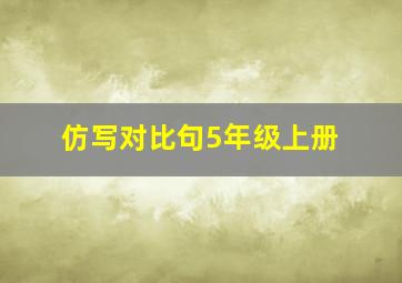 仿写对比句5年级上册