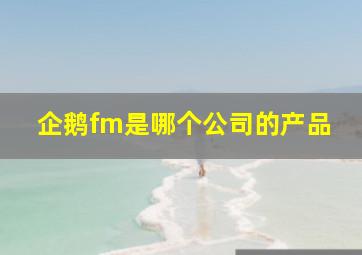 企鹅fm是哪个公司的产品