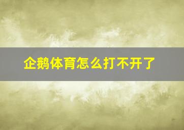 企鹅体育怎么打不开了