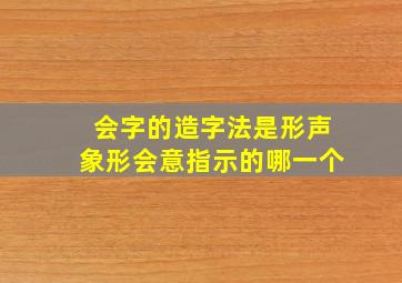 会字的造字法是形声象形会意指示的哪一个