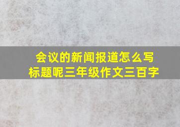 会议的新闻报道怎么写标题呢三年级作文三百字