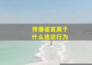 传播谣言属于什么违法行为