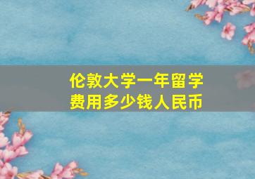 伦敦大学一年留学费用多少钱人民币