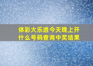 体彩大乐透今天晚上开什么号码查询中奖结果