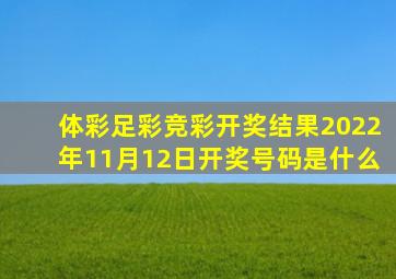 体彩足彩竞彩开奖结果2022年11月12日开奖号码是什么