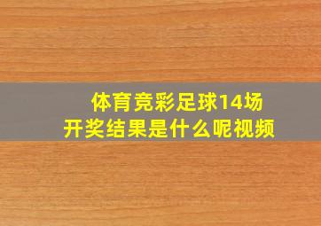 体育竞彩足球14场开奖结果是什么呢视频