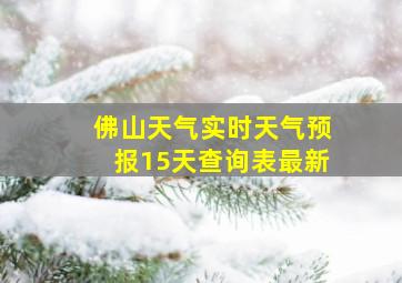 佛山天气实时天气预报15天查询表最新