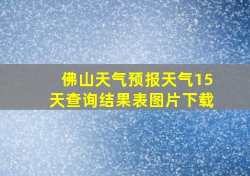 佛山天气预报天气15天查询结果表图片下载