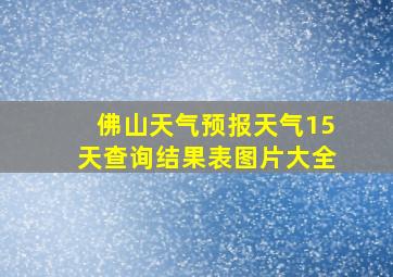 佛山天气预报天气15天查询结果表图片大全