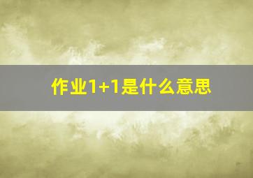 作业1+1是什么意思