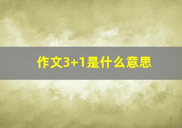 作文3+1是什么意思