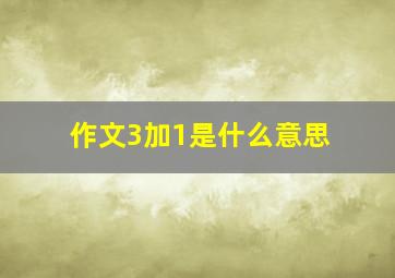 作文3加1是什么意思