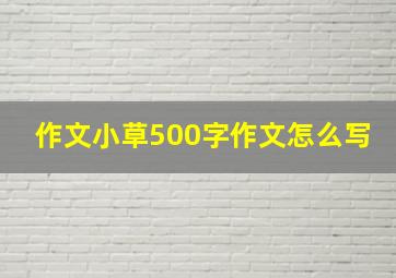 作文小草500字作文怎么写