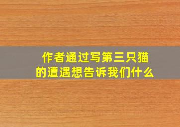 作者通过写第三只猫的遭遇想告诉我们什么