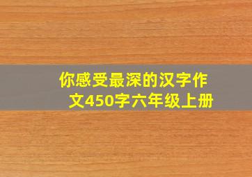 你感受最深的汉字作文450字六年级上册