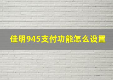 佳明945支付功能怎么设置