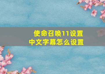 使命召唤11设置中文字幕怎么设置