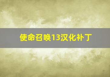 使命召唤13汉化补丁