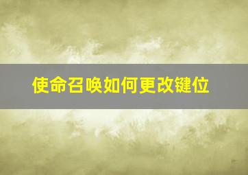 使命召唤如何更改键位