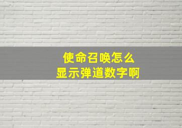 使命召唤怎么显示弹道数字啊