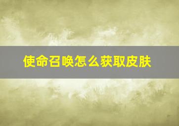 使命召唤怎么获取皮肤