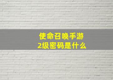 使命召唤手游2级密码是什么