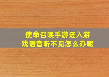 使命召唤手游进入游戏语音听不见怎么办呢