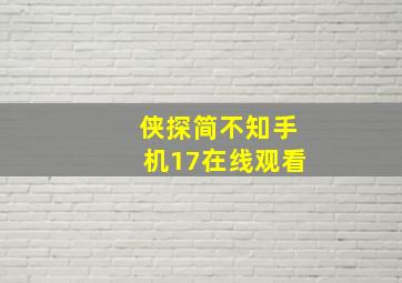 侠探简不知手机17在线观看