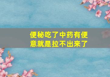 便秘吃了中药有便意就是拉不出来了