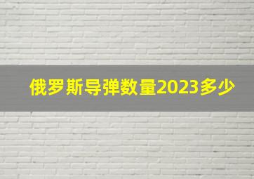 俄罗斯导弹数量2023多少