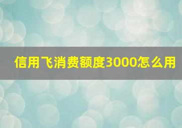 信用飞消费额度3000怎么用