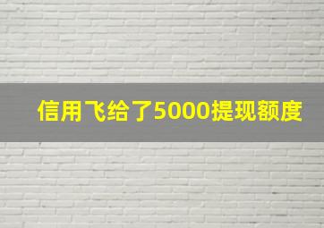 信用飞给了5000提现额度