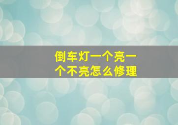 倒车灯一个亮一个不亮怎么修理