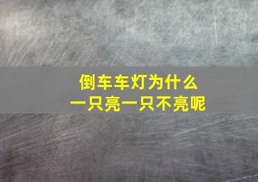 倒车车灯为什么一只亮一只不亮呢