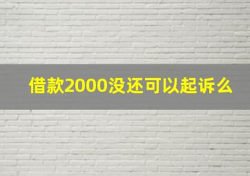 借款2000没还可以起诉么