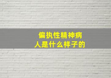 偏执性精神病人是什么样子的