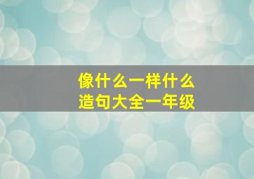 像什么一样什么造句大全一年级