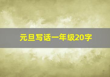 元旦写话一年级20字