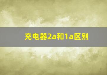 充电器2a和1a区别